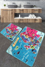 Mijölnir Juego de alfombras de baño Carta Multicolor